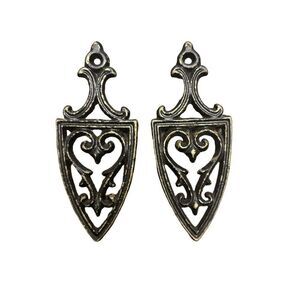 Antique-Style Cast Iron Trivets With Heart Design 6"x2.5" Set Of 2